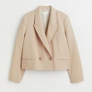 Beige cropped blazer